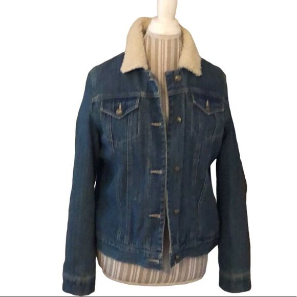 Kim Rogers fleece lined denim jacket new w/o tags - Picture 1 of 5